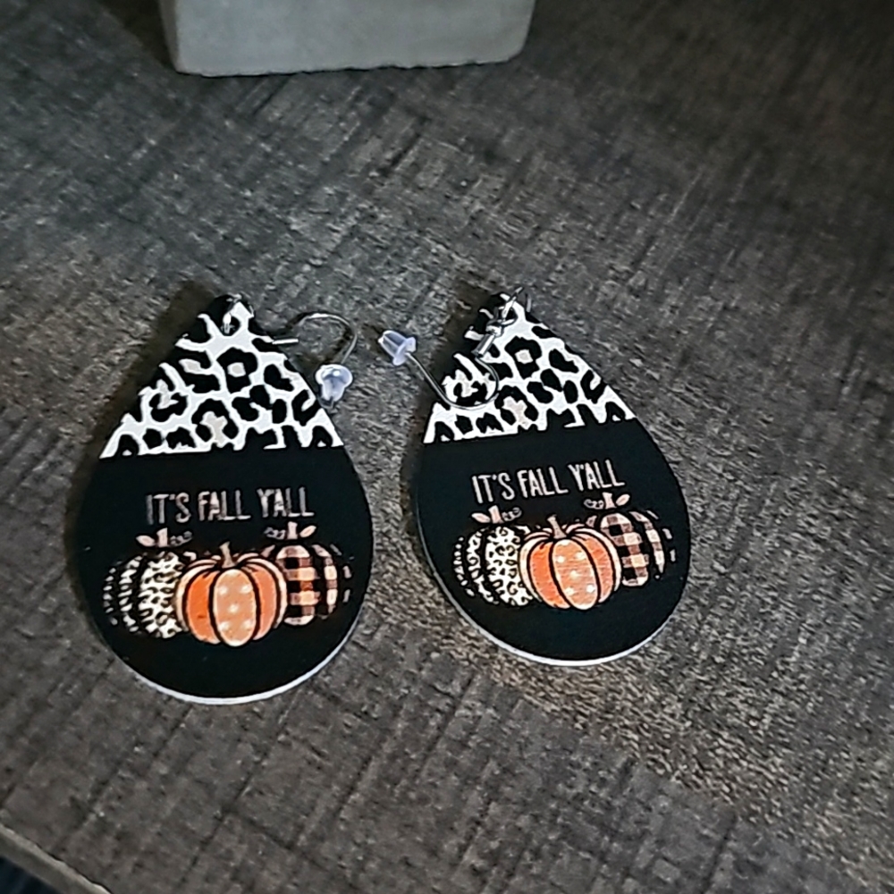 NEW Faux Leather "Fall Yall" earrings